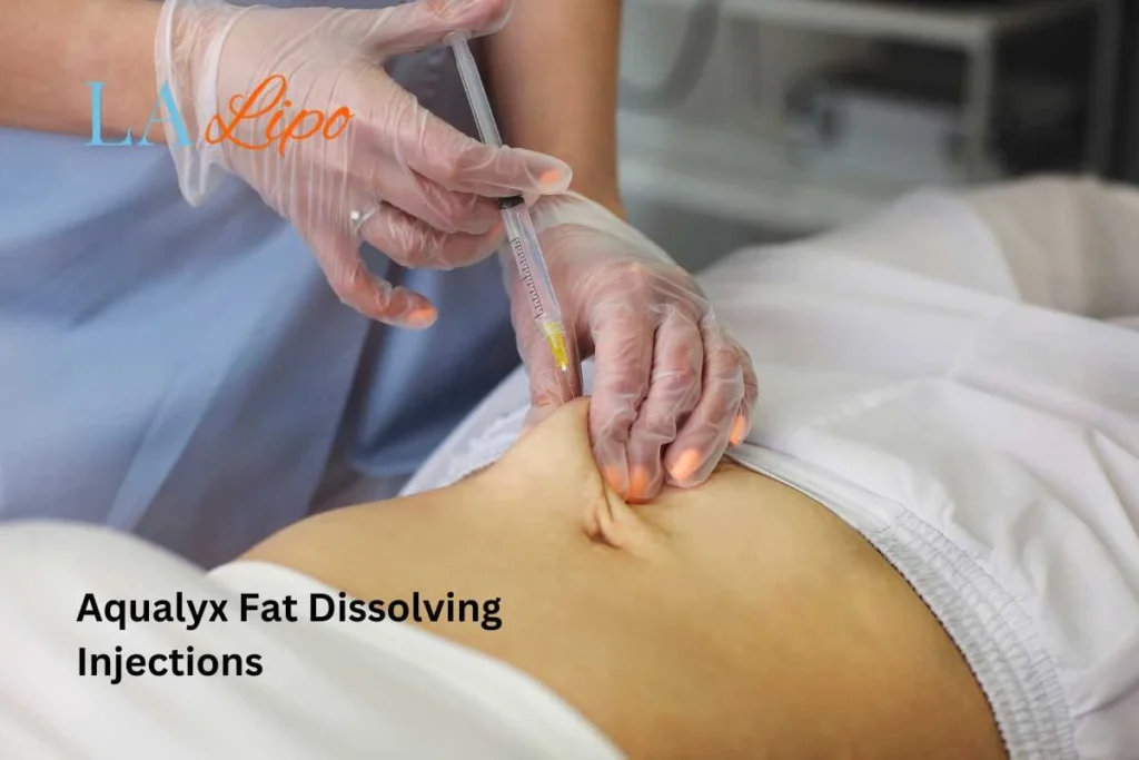 woman having fat dissolving injections Lower Place in the stomach