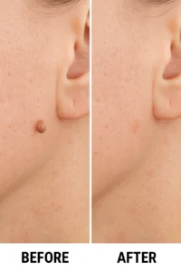 Skin tags removal Lower Place before and after