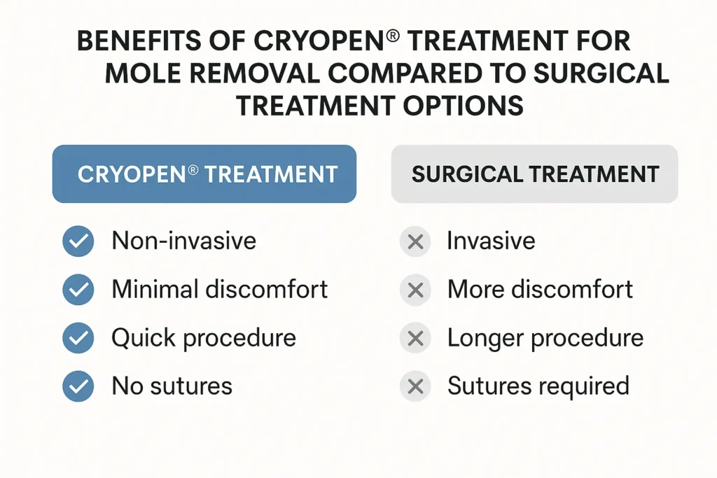 Benefits of facial mole removal Lower Place - call our team today to book a consultation