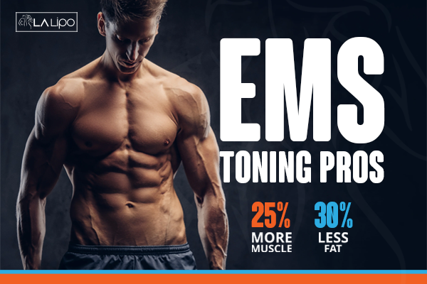 Image of man with sculpted stomach showing the fat loss and muscle gain of LA-EMS Body Sculpting Treatment Lower Place