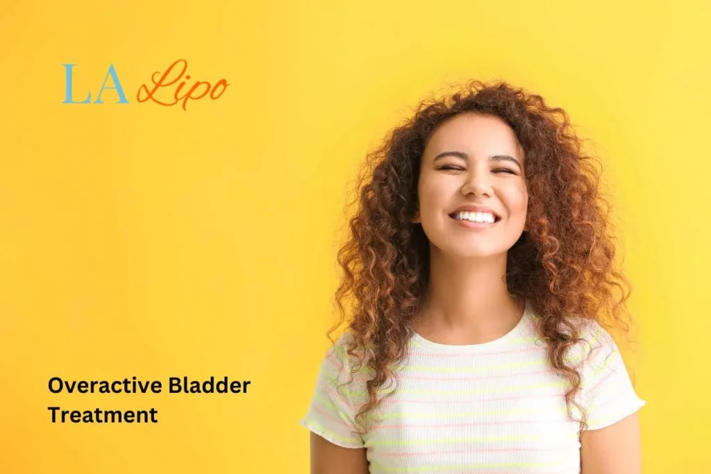 woman smiling about overactive bladder treatment Lower Place solutions